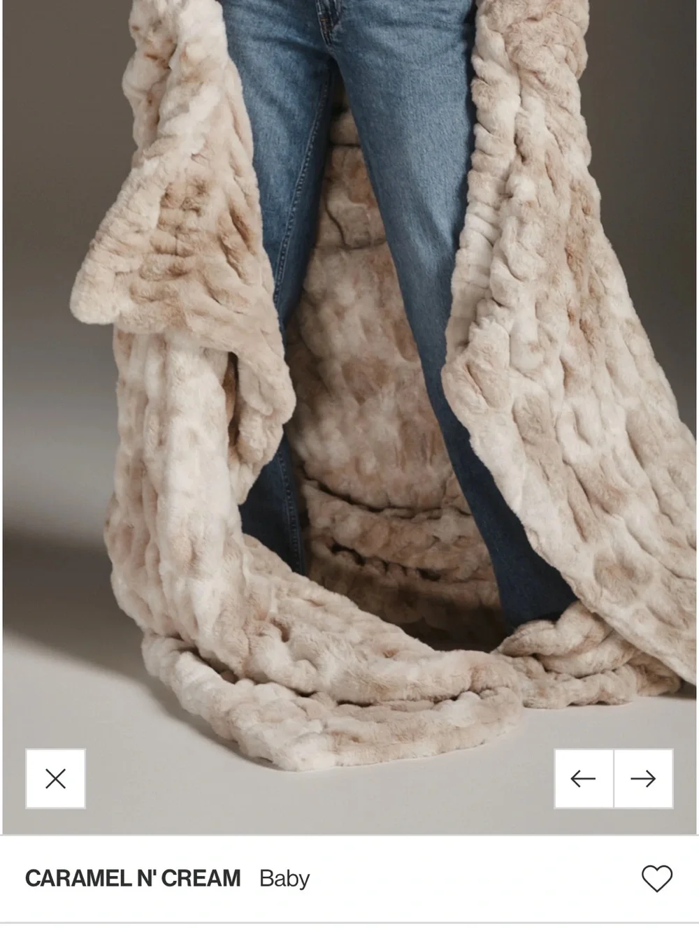 lola Caramel & Cream Plush Throw Blanket